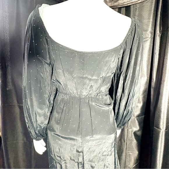 NWT A New Day Black Polka Dot Maxi Dress Sweetheart Neck XL - Picture 4 of 5